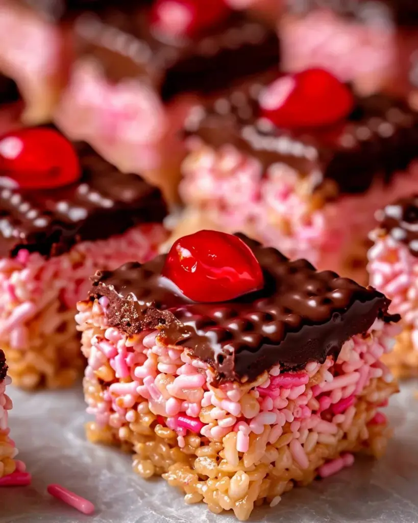 cocolate covered cerry rice krispies treats