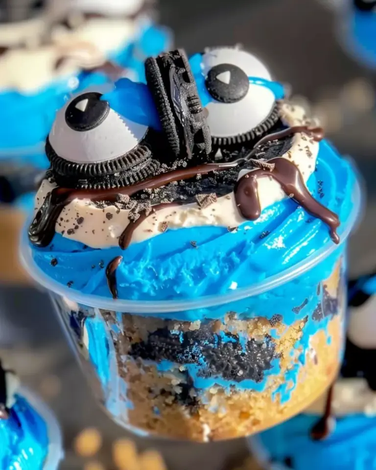 Cookie Monster Cheesecake Cups