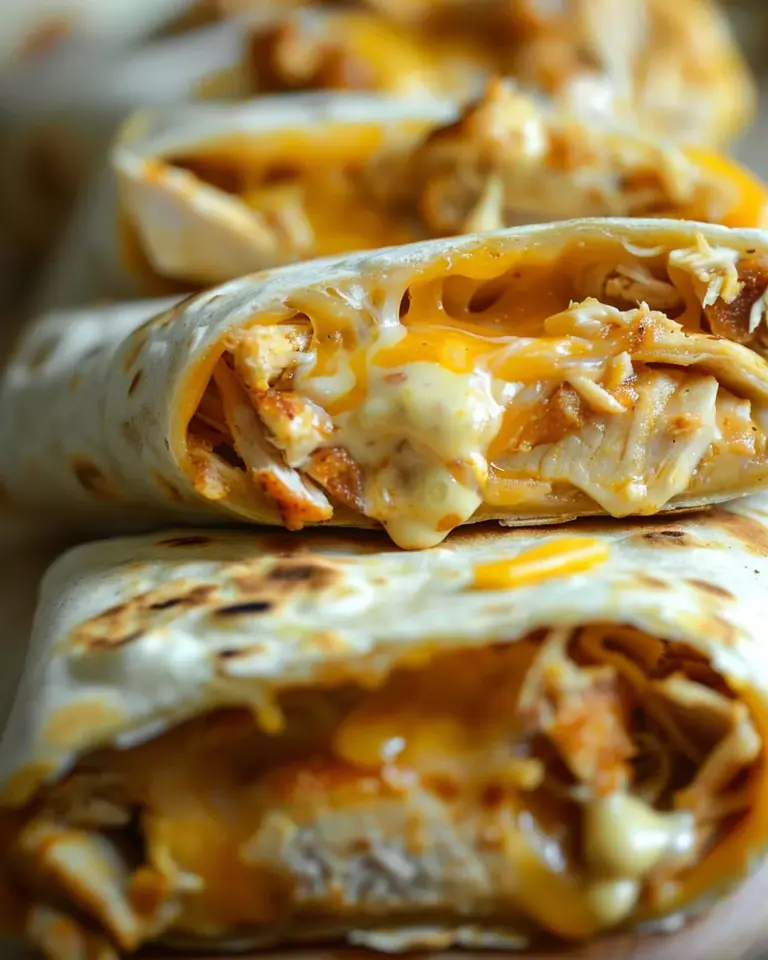 Cheesy Garlic Chicken Wraps
