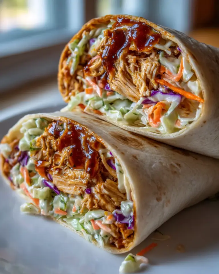 BBQ Chicken Coleslaw Wraps