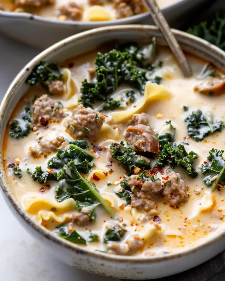 Creamy White Lasagna Soup