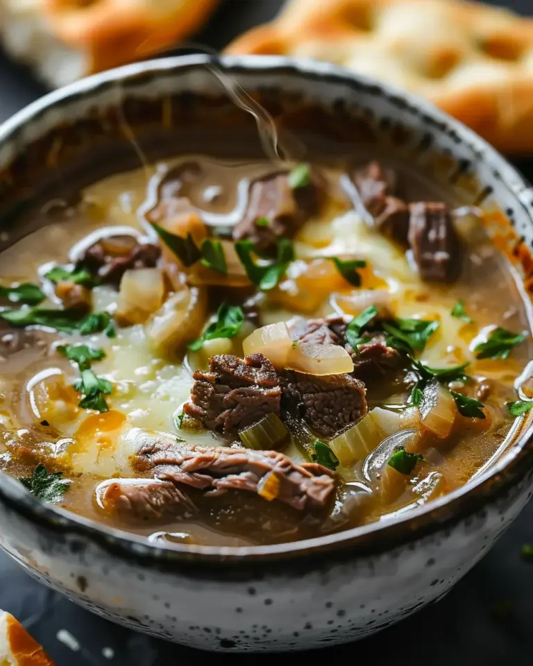 One-Pot Philly Cheesesteak Soup
