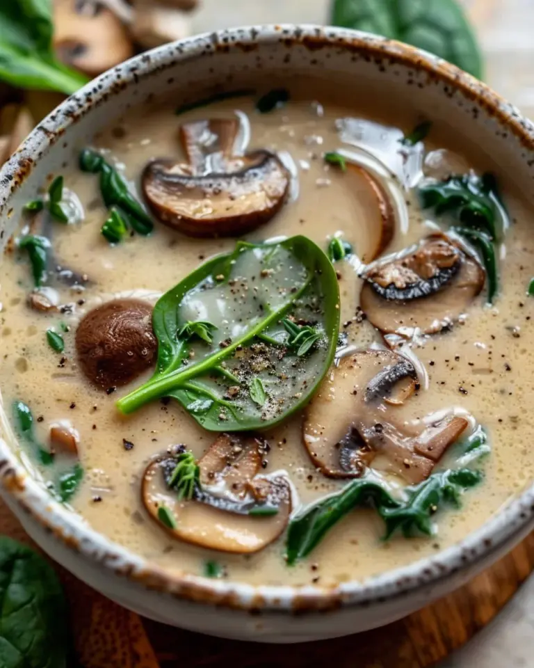 Creamy Mushroom & Spinach Soup