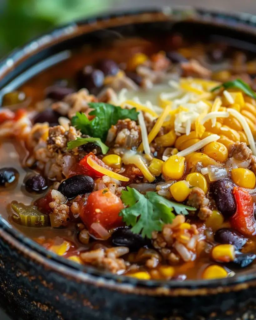 Crockpot Taco Rice Soup Recipe