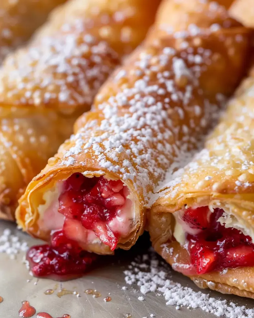 Strawberry Cheesecake Stuffed Eggrolls
