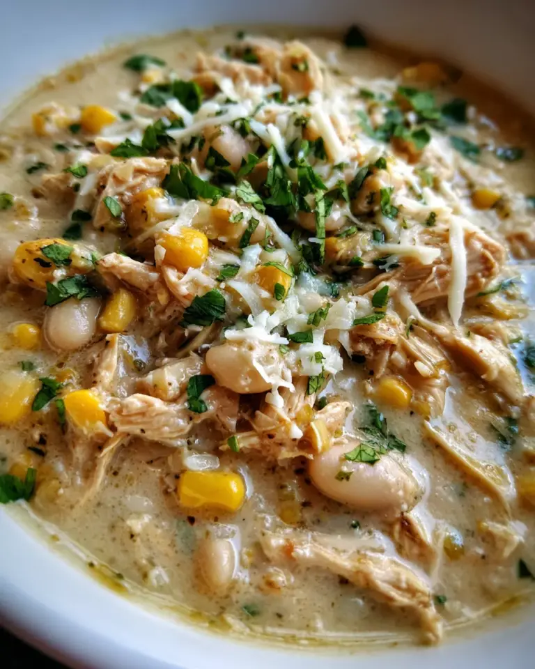 Creamy Crockpot White Chicken Chili
