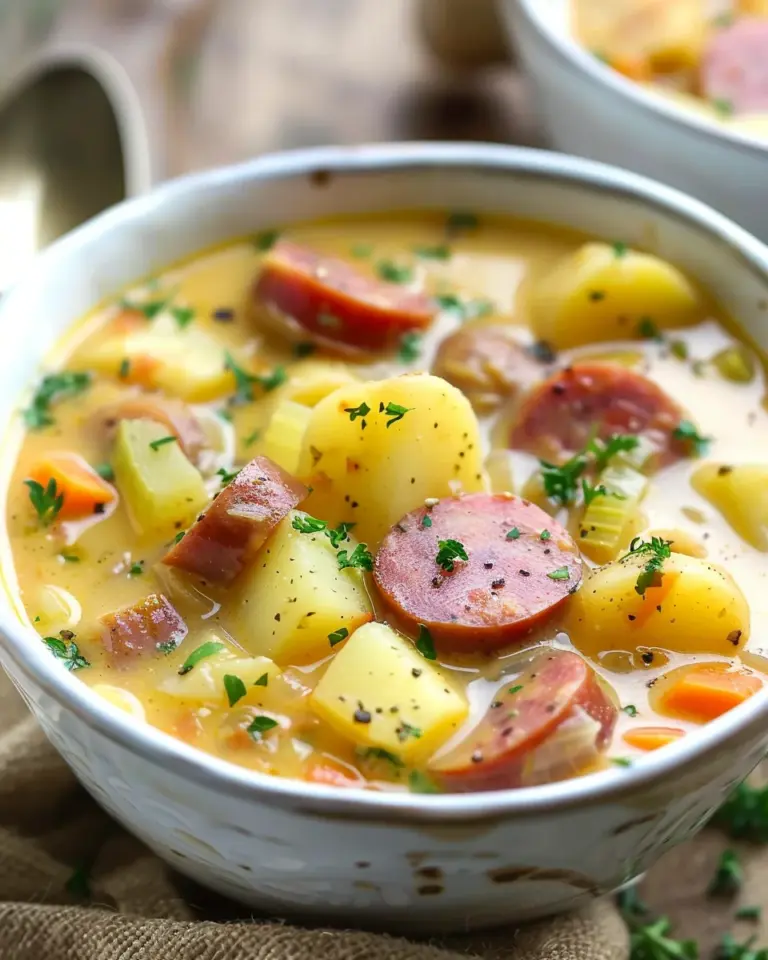 Cheesy Kielbasa Potato Soup