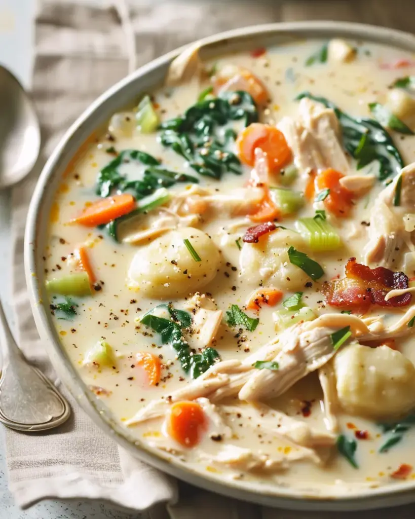 Creamy Crockpot Chicken Gnocchi Soup