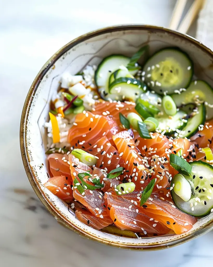 Miso Soy Salmon Sashimi Bowl
