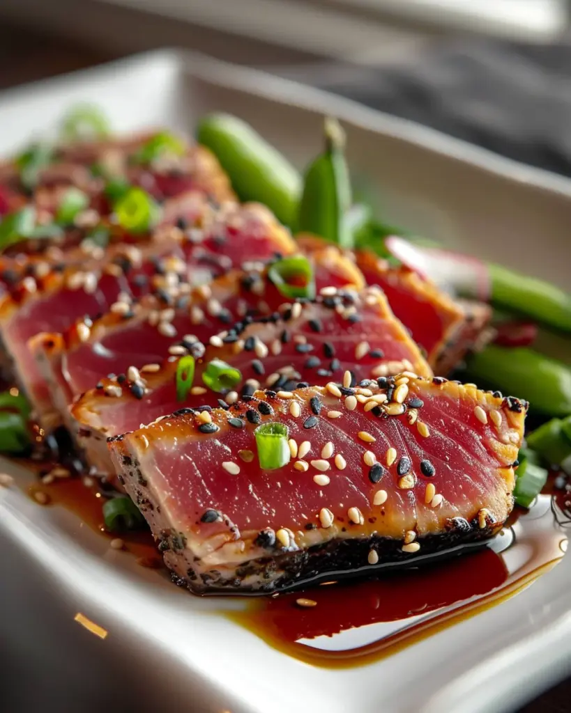 Seared Ahi Tuna with Soy-Ginger Glaze