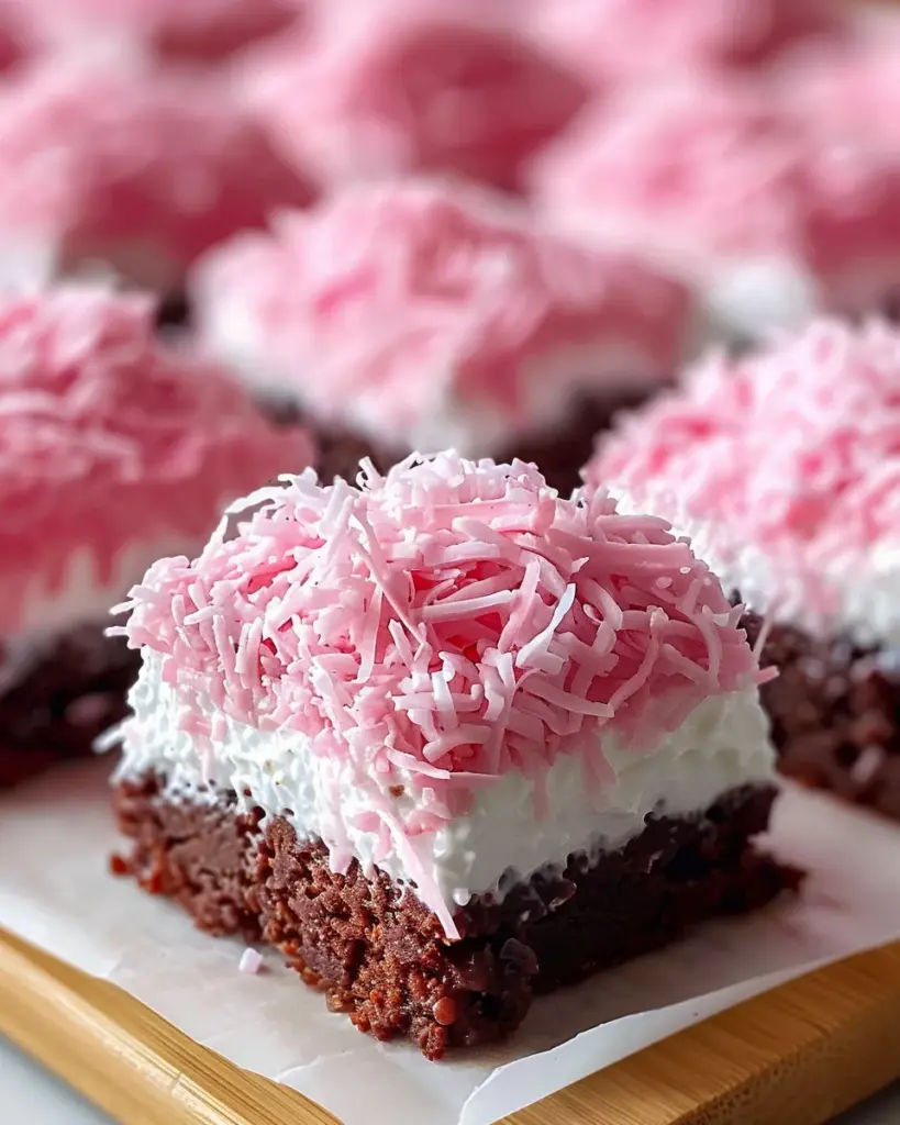 Pink Coconut Snowball Cake Bars