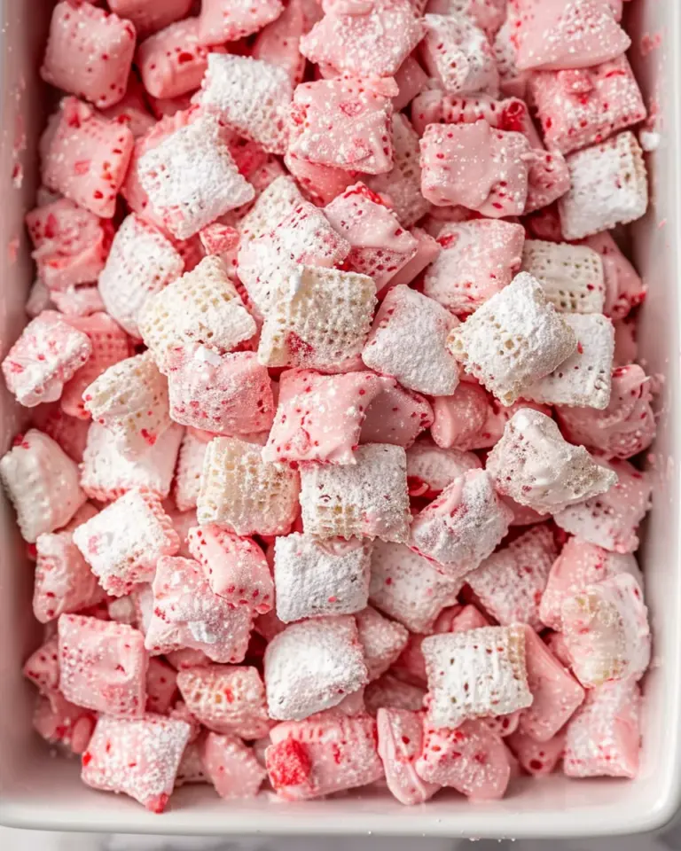 Easy Strawberry Shortcake Puppy Chow