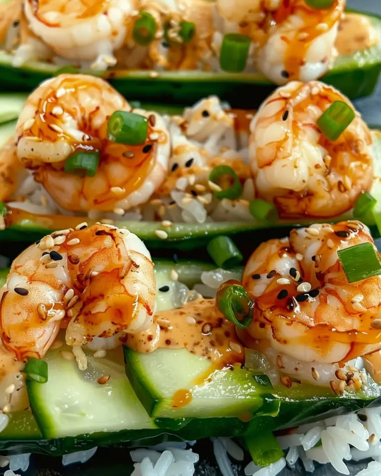 Shrimp Avocado Cucumber Boats