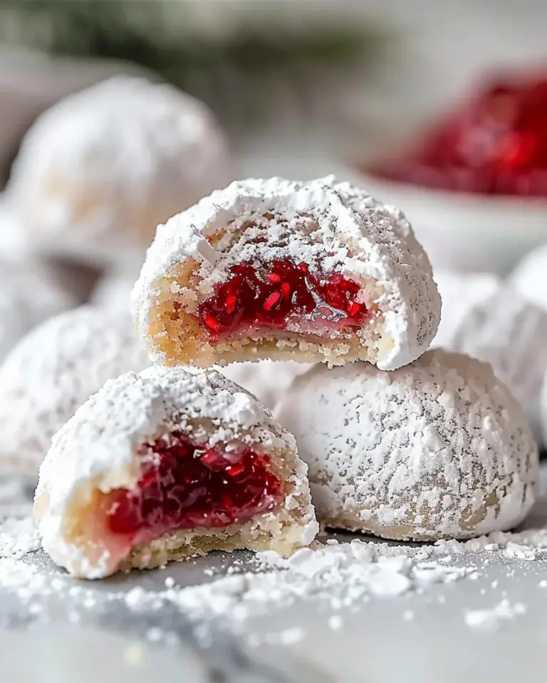 Raspberry Almond Snowball Cookies Delightful Easy Recipe