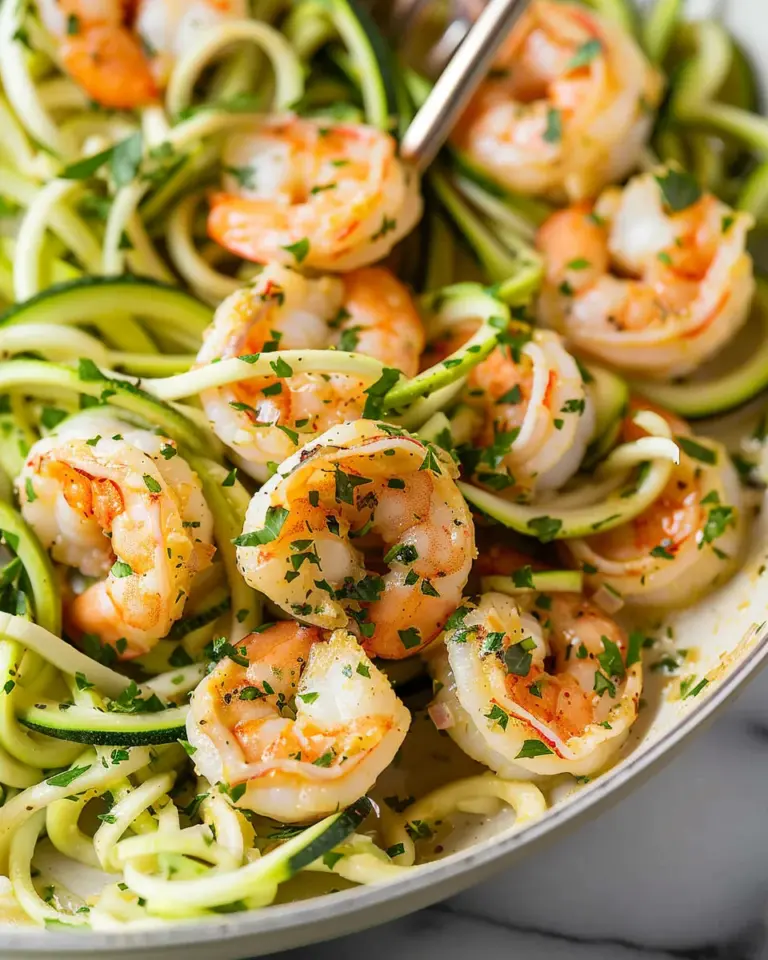One Pan Garlic Shrimp And Zucchini Noodles