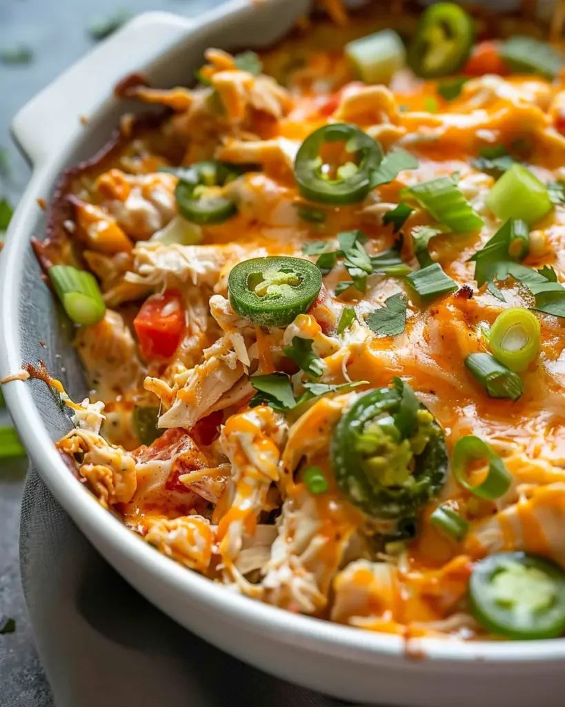Jalapeño Buffalo Chicken Casserole: Whole30, Keto, Paleo, GF