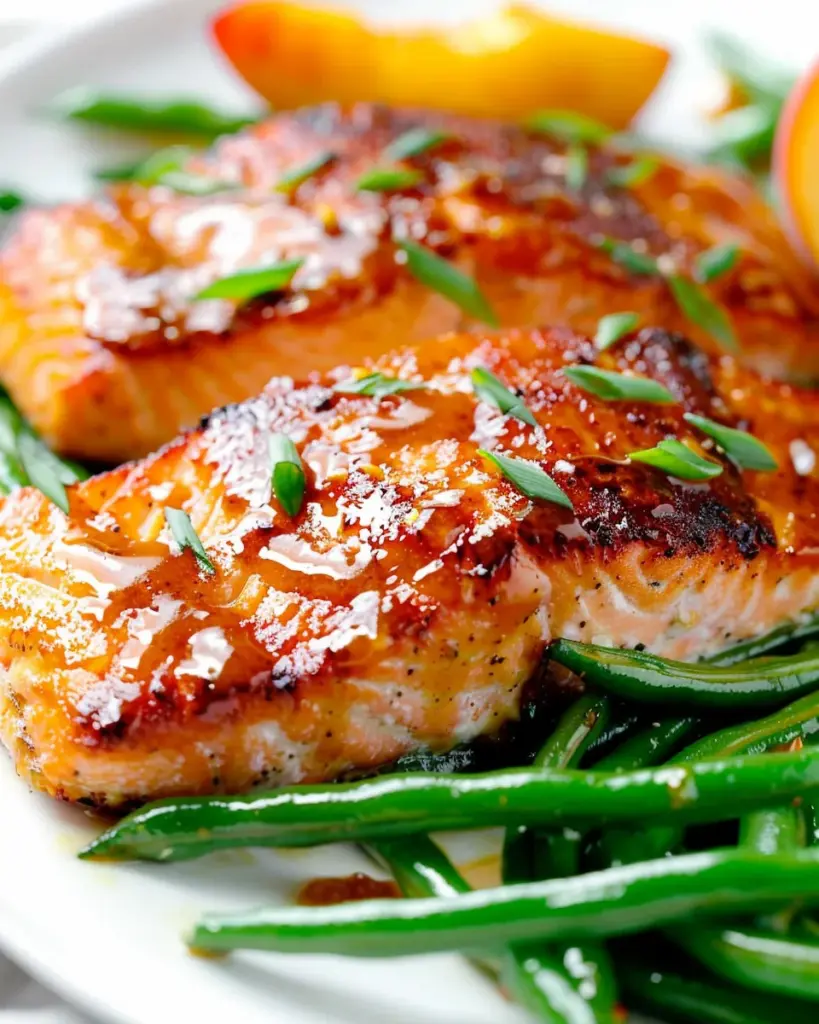 Bourbon Peach Glazed Salmon