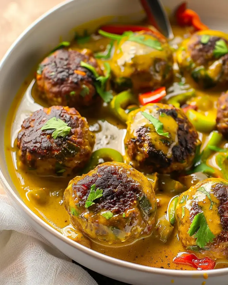 Jerk Meatballs In Coconut Curry Sauce