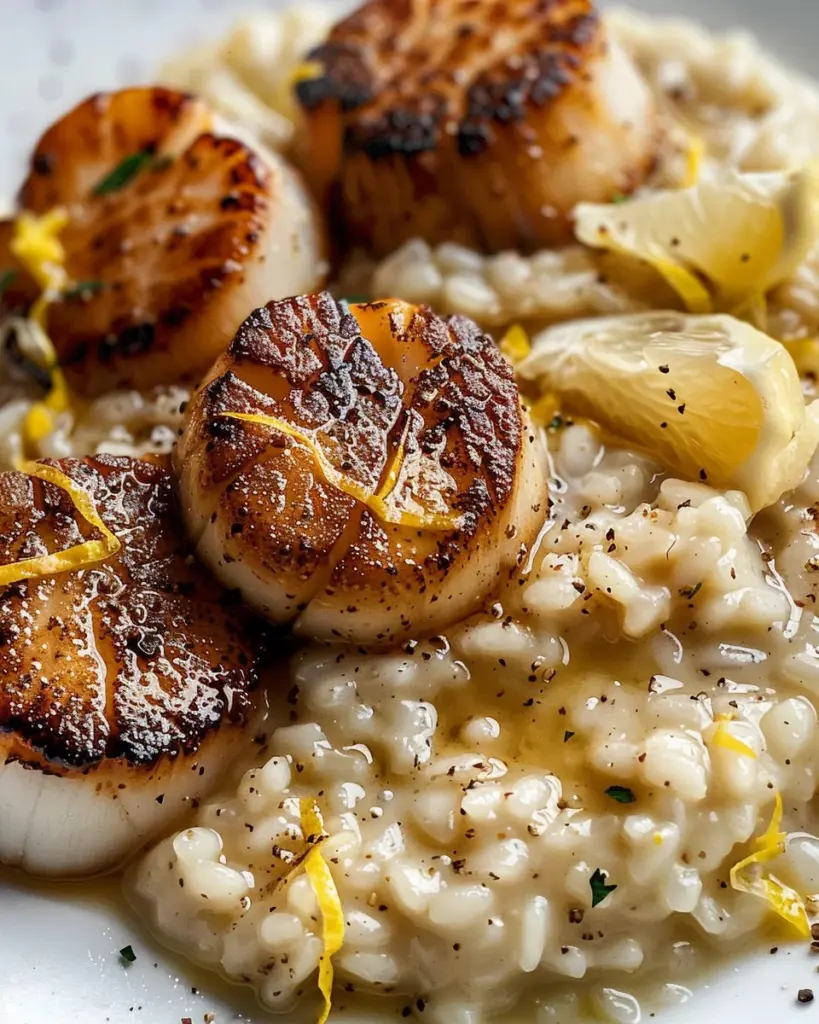 Seared Scallops and Lemon Parmesan Risotto