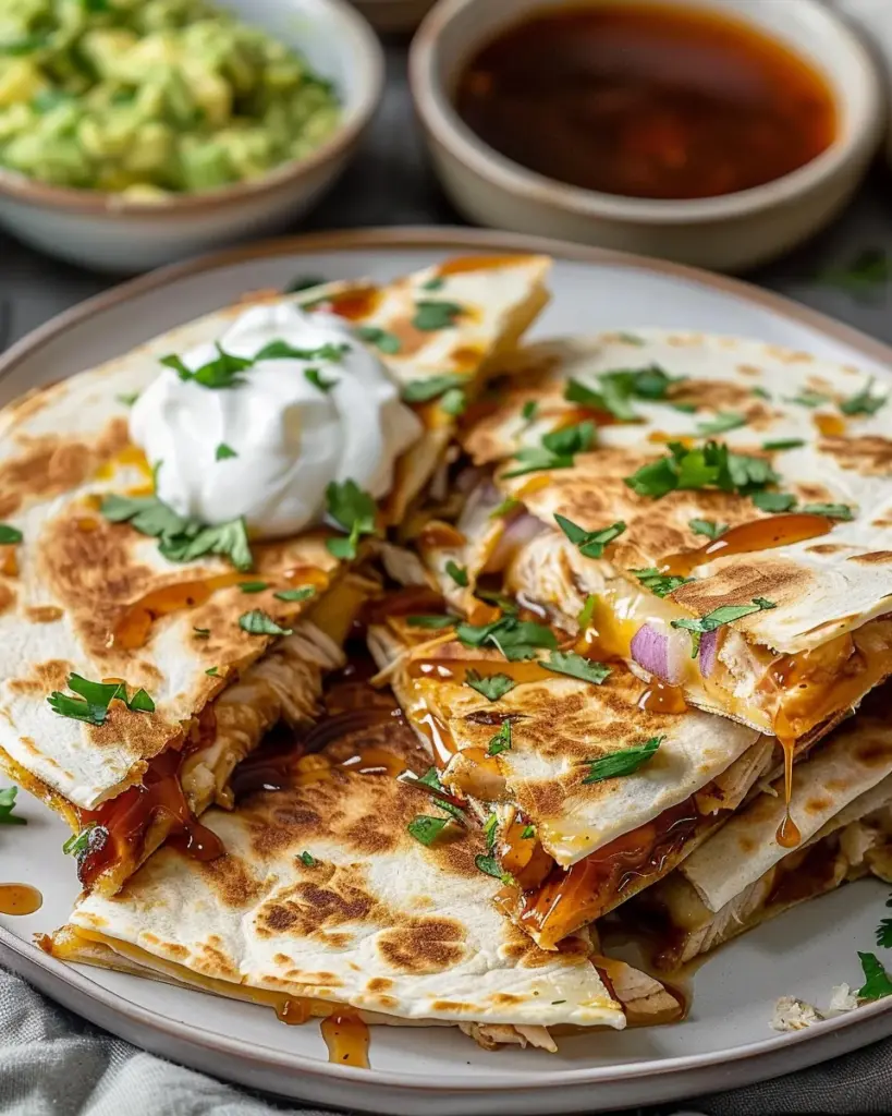 Hot Honey BBQ Chicken Quesadillas
