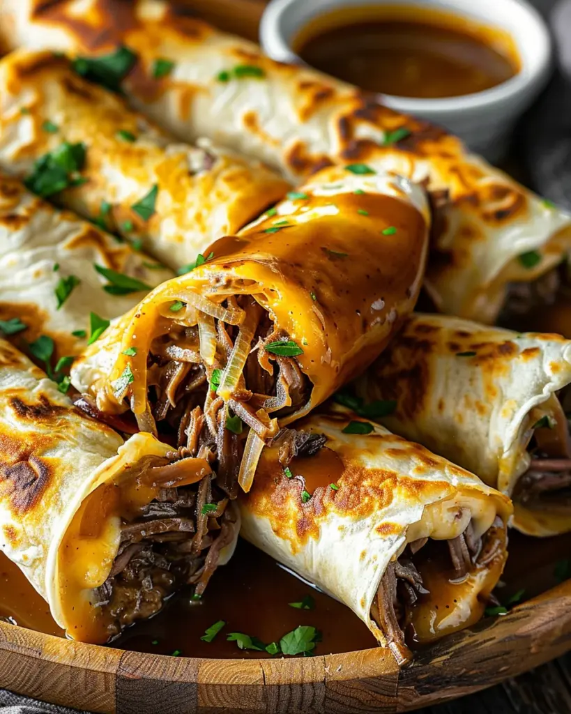 French Dip Tortilla Roll Ups