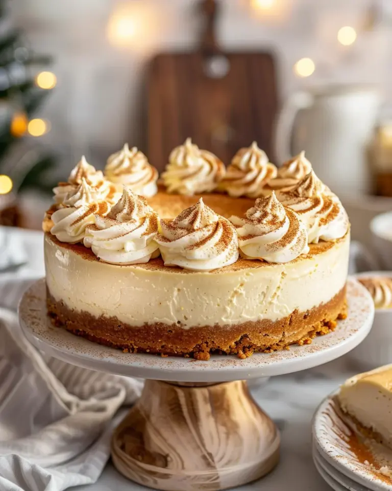 Philadelphia Eggnog Cheesecake with Gingersnap Crust