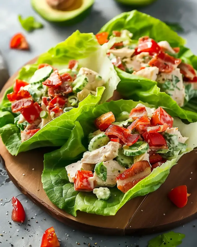 Light & Tasty BLT Chicken Salad Lettuce Wraps – Alrightwithme