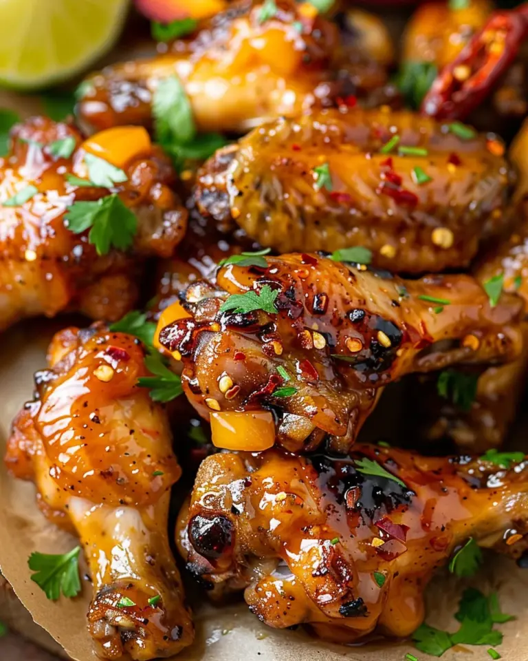 Hot Honey Peach Wings