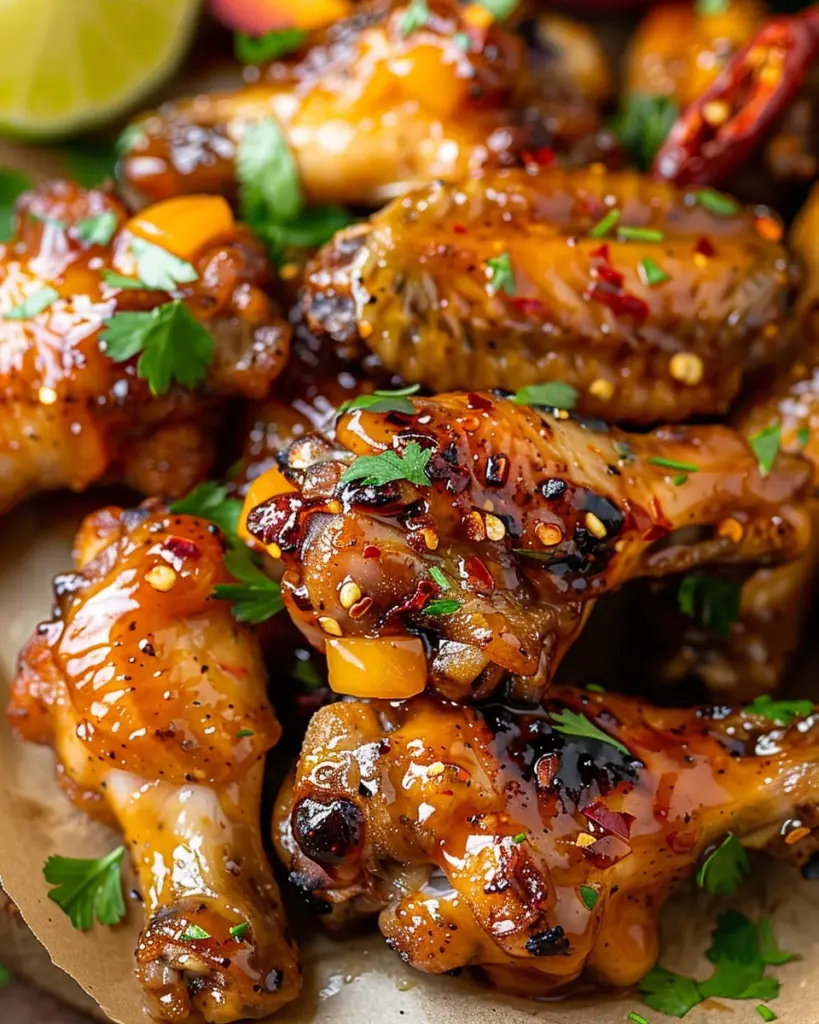 Hot Honey Peach Wings