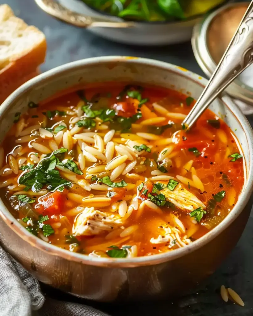 Chicken Orzo Tomato Soup Recipe