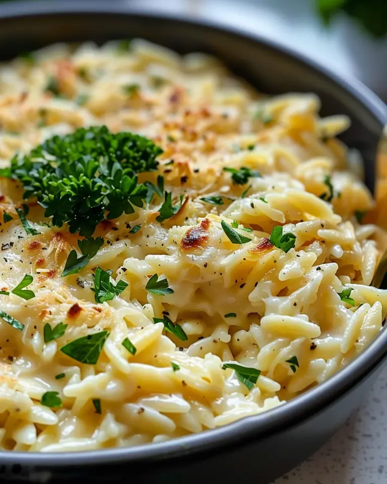 Creamy Roasted Garlic Parmesan Orzo
