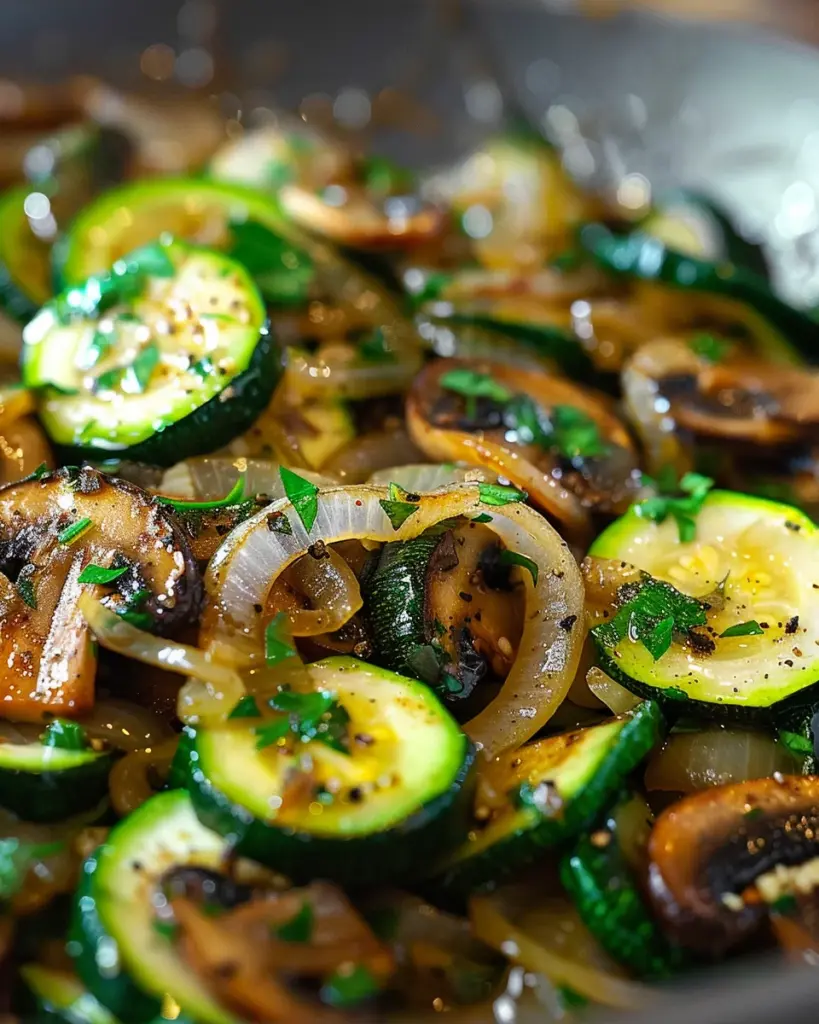 Sauteed Zucchini Mushrooms And Onions