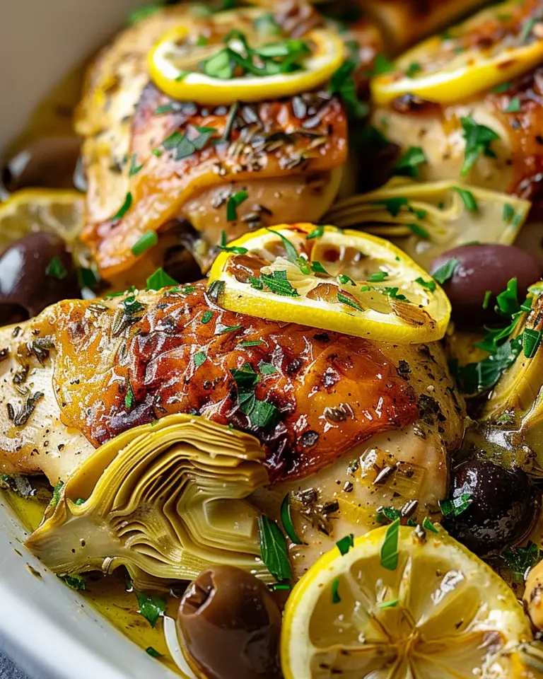 Mediterranean Lemon Chicken with Artichokes & Olives