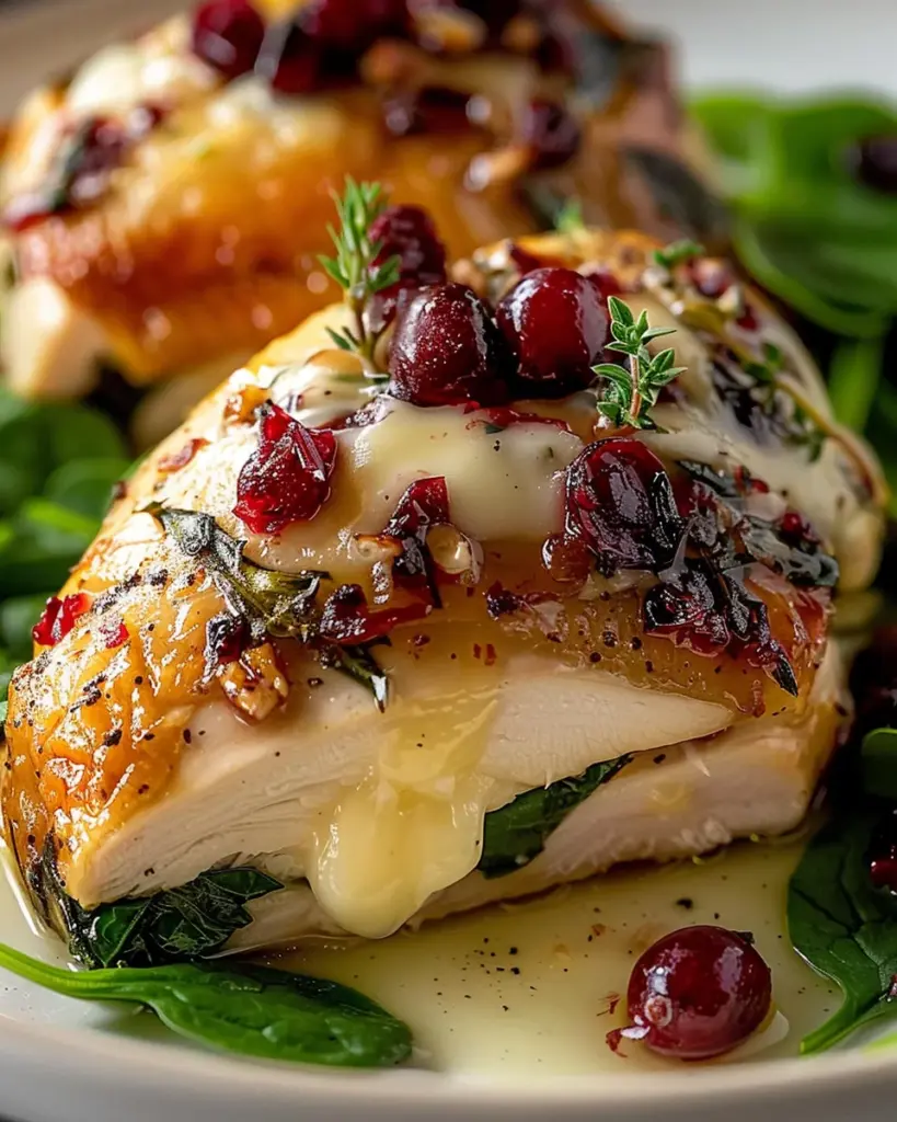 Cranberry & Spinach Stuffed Chicken with Brie