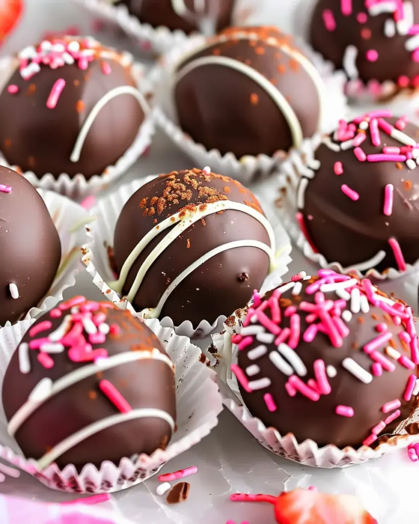 Chocolate Covered Strawberry Cake Balls