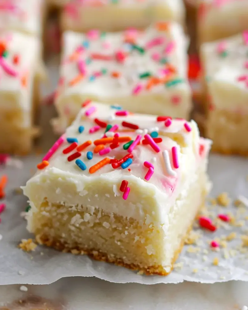 Softest Frosted Sugar Cookie Bars