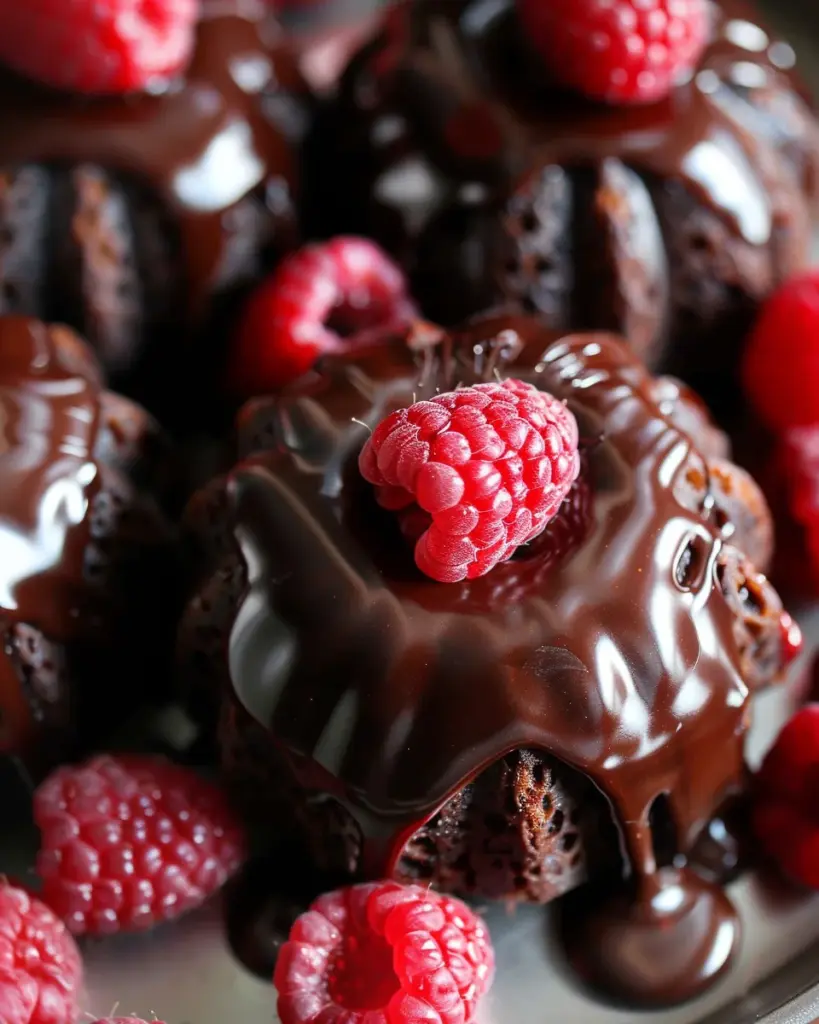 Chocolate Chambord Mini Bundt Cakes