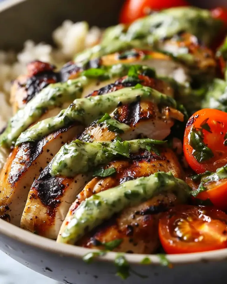 Chimichurri Grilled Chicken Bowl with Garlic Sauce