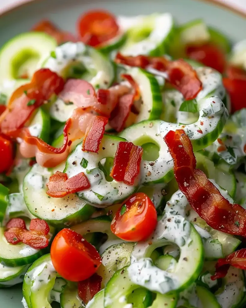 Crunchy Cucumber Salad with Bacon
