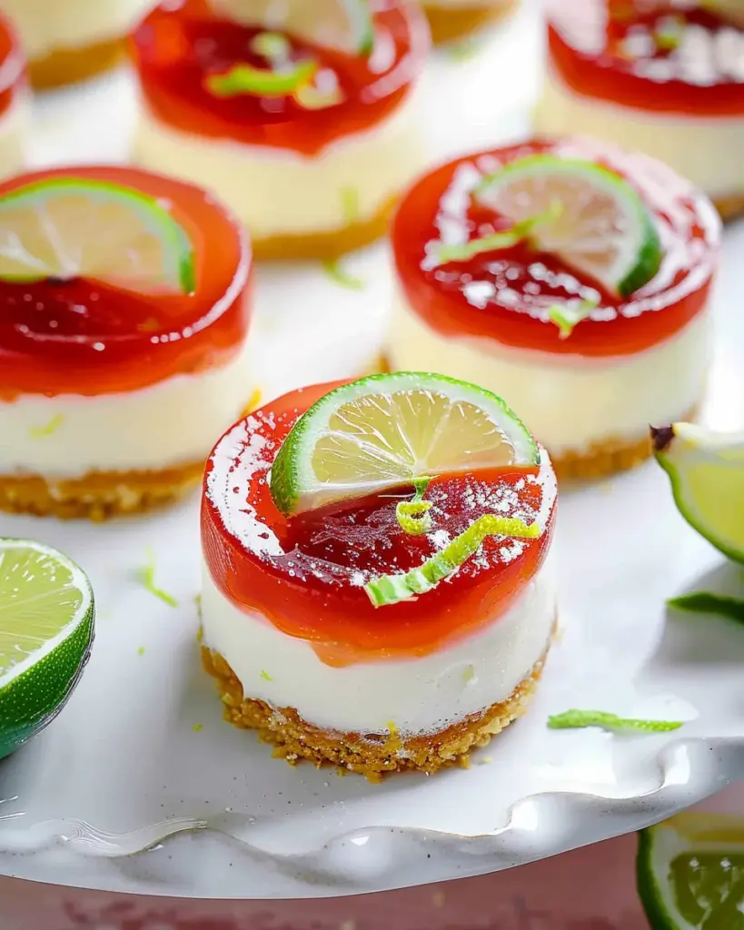 Mini Lime and Guava Cheesecakes (no-bake)