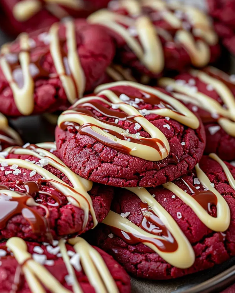 Caramel Filled Red Velvet Cookies