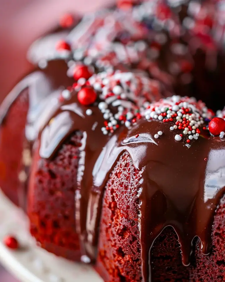 Red Velvet Bundt Cake w/Kahlua Ganache