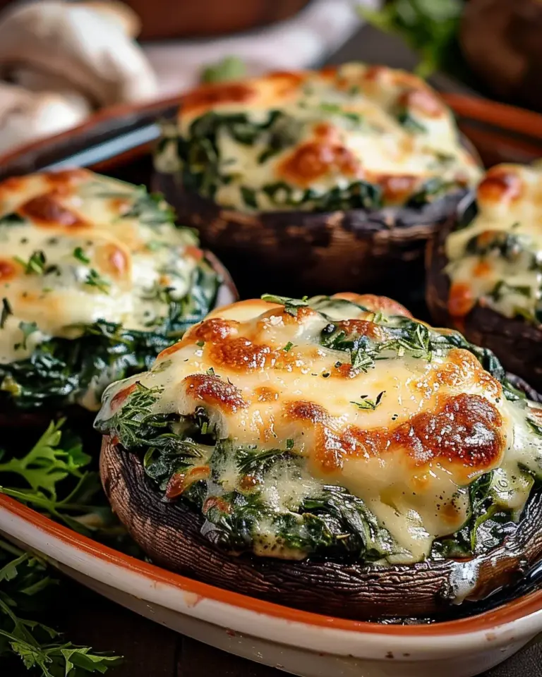 Spinach Cheese Stuffed Portobello Mushrooms