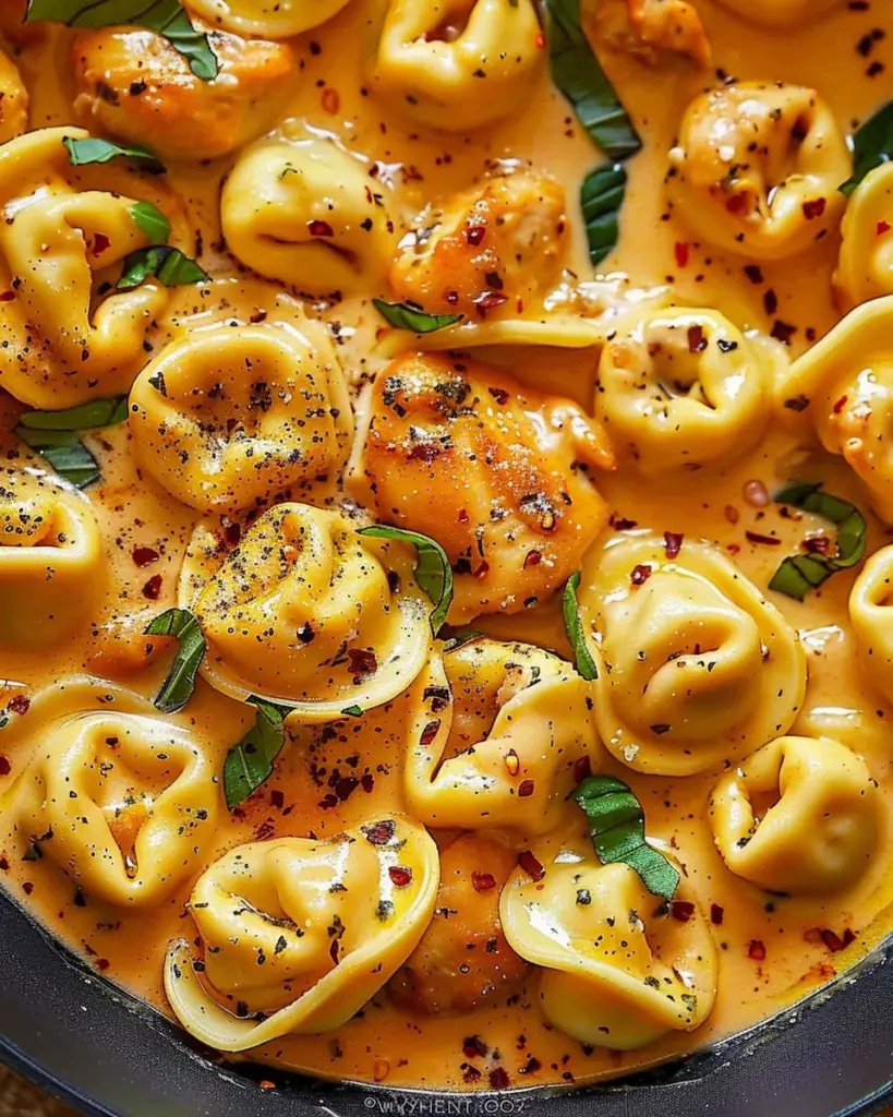 One-Pot Spicy Garlic Butter Chicken Tortellini