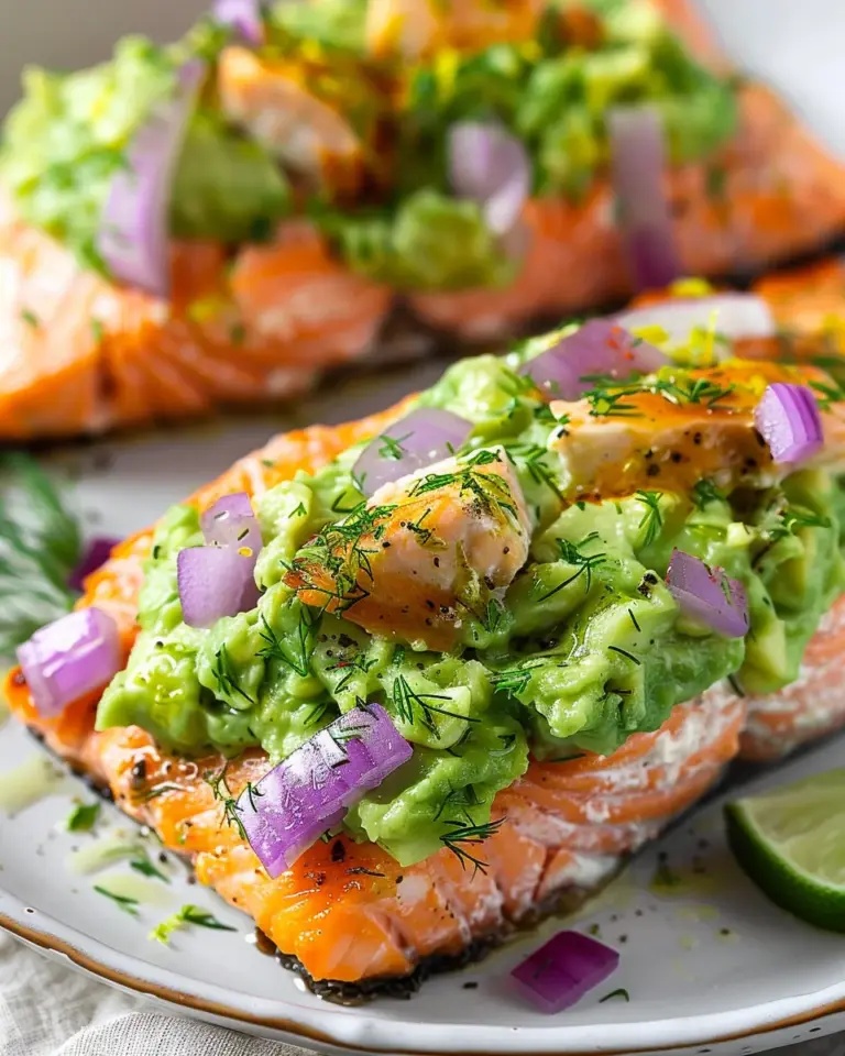 Baked Salmon with Avocado Mash