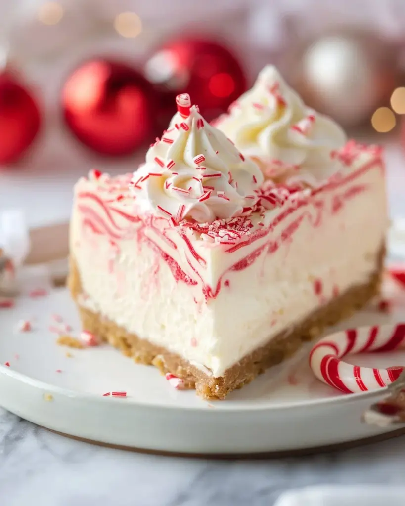 Candy Cane No Bake Cheesecake