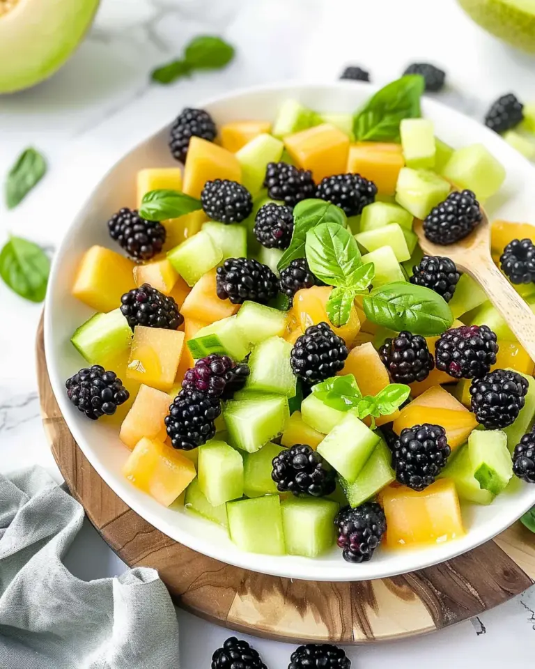 Blackberry Honeydew Salad with Basil