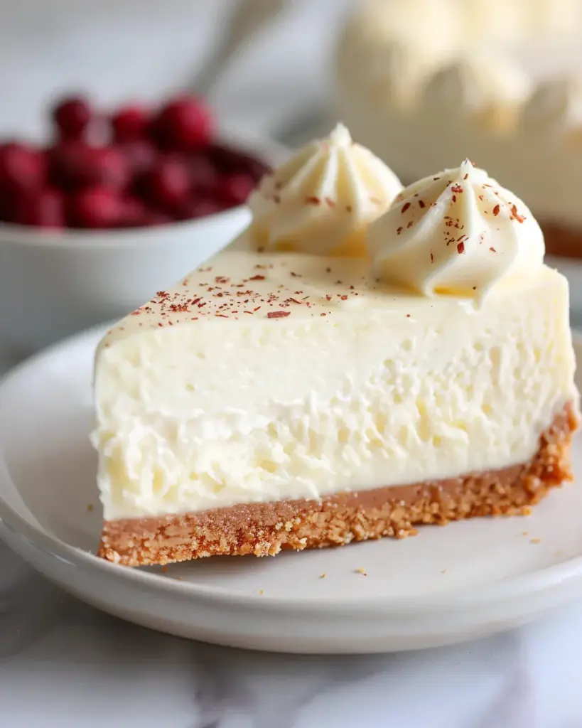 Easy Vanilla Bean White Chocolate Mousse Cheesecake