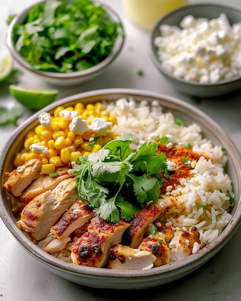 High Protein Street Corn Chicken Bowls Recipe