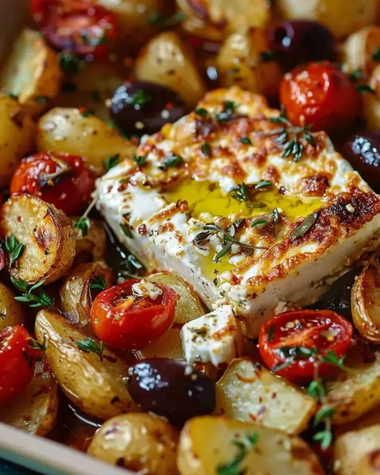 Baked Feta Potatoes (Easy Mediterranean One-Pan Recipe)
